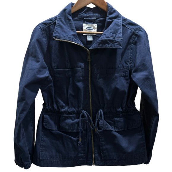 DONATED Old Navy Women’s Soft Navy Blue Canvas Utility Field Jacket - Picture 1 of 4